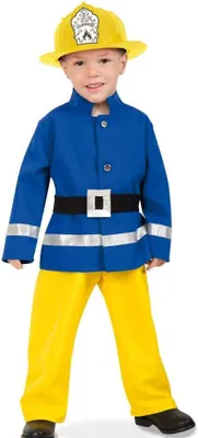 Produktbild von Kostüm-Set "Feuerwehrmann" - Feuerwehr kleiner Held, Kinderkostüm und Helm (104)