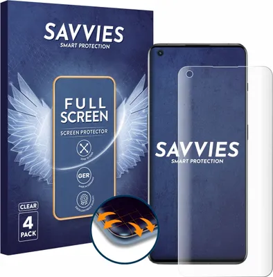 Produktbild von 4x Savvies Fullscreen Schutzfolie für OnePlus 10 Pro 5G Displayschutz Folie Fullcover Klar Transparent