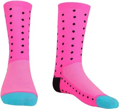 Atmungsaktive Kompressionssocken für Männer und Frauen | Langlebige Laufsocken für Wandern, Radfahren, Training | Rosa