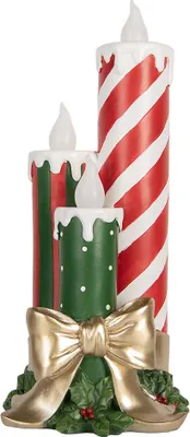 Immagine prodotto di Clayre & Eef decorazione natalizia con luci e musica LED 19x16x41 cm plastica rossa