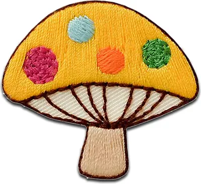 Produktbild von Mono-Quick gelber Pilz - Aufnäher, Bügelbild, Aufbügler, Applikationen, Patches, Flicken, zum aufbügeln, Größe: 3,5 x 3,9 cm