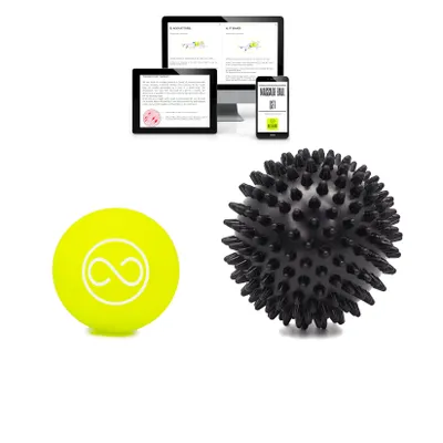 Produktbild von KALAHARI Massagebälle, Igelball, Faszienball und e-Book Übungen - zur Selbstmassage, Faszientraining, Plantarfasziitis Entspannung, Fußmassage