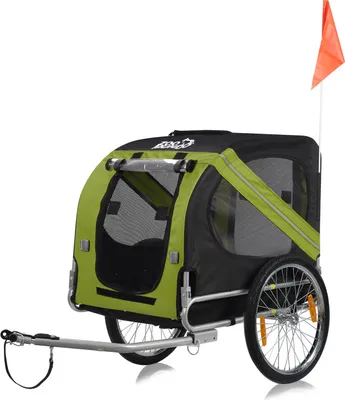Produktbild von zoomundo Hundeanhänger Fahrradanhänger für Hunde - in Grün/Schwarz - Silver Frame