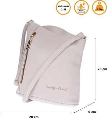 Produktbild von Damen Schultertasche Umhängetasche Handtasche aus butterweichem PolyurethanHellgrau
