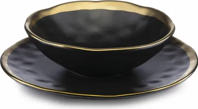 Obrázok produktu pre Sada 2 Tanierov Lissa Black Gold