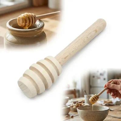 Immagine prodotto di Cucchiaio di legno per miele, 10 cm, in faggio, cucchiaio per mescolare