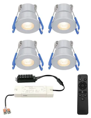 Produktbild von hoftronic LED Einbaustrahler 4x 3W 12V 200lm 2700K IP65 Aluminium