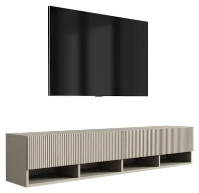 Produktbild von TV-Schrank mit geriffelte Fronten, Kaschmir, 170 × 32 × 33,6 cm
