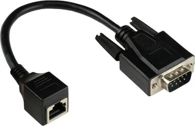 Immagine prodotto di Cavo adattatore da presa RJ45 a spina RS232 a 9 poli 1:1, nero, 0,1 m