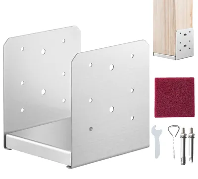 Obrázek produktu pro VEVOR šroubovací objímka 149 x 143 x 160 mm U sloupek z nerezové oceli s nástřikem Sloupková patka s krycí deskou o tloušťce 23 mm Sloupek ideální pro pergoly Veranda zábradlí