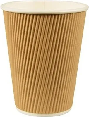 Produktbild von Trinkbecher, Pappe 0,3 l Ø 9 cm · 11 cm natur Ripple Wall