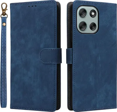 Produktbild von Motorola Moto G56 Hülle - Coverup Klapphülle mit Schlüsselband - Blau