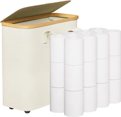 Produktbild von Bamboo Toilettenpapier Aufbewahrungskorb - 30 Liter - Stoff- und Feuchtigkeitsbeständig - Multifunktional