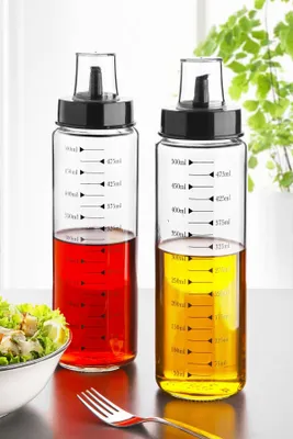 Obrázok produktu pre Hermia Concept, MRT-2x500ml, dávkovač oleja a octu, sada dávkovačov oleja (2-dielna), viacfarebná, sklo, 5,5 x 5,5 x 28 cm