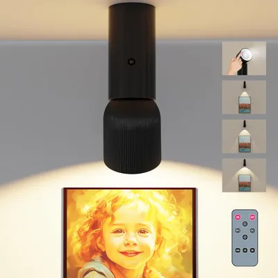 Produktbild von Kabellose LED-Wandleuchte mit Zoom und 6000 mAh Akku Schwarz