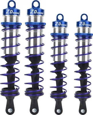 Obrázok produktu pre 1/8 RC -Auto -Metallöldruck einstellbar 2pcs vorderer Stoßdämpfer+2pcs Heckdämpfer (blau)