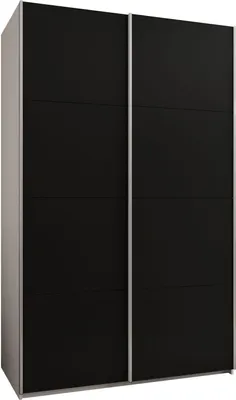 Produktbild von MEBLE KRYSPOL LUX 1 Kleiderschrank - 245,5x160x64cm - Weiß, Schwarz, Silber