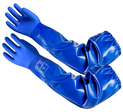 Imagen del producto de Guantes de PVC, 62 cm de longitud, impermeables, para la protección contra productos químicos