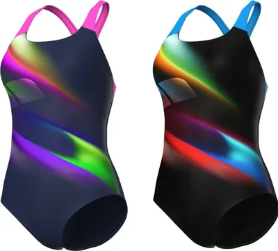 Produktbild von arena Diagonals Badeanzug für Damen, Farbe:Schwarz, Größe:38