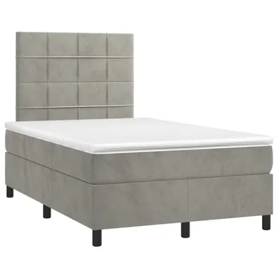 Immagine prodotto di vidaXL Letto a molle con materasso grigio chiaro 120x200 cm in velluto