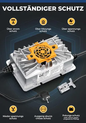 Productafbeelding van 14.6V 20A LiFePO4 Lithiumbatterijlader Acculader voor 12V (12.8V) LiFePO4 Lithiumbatterijen, 12V Lithium-ijzerfosfaat-acculader voor Campers, Boten, A