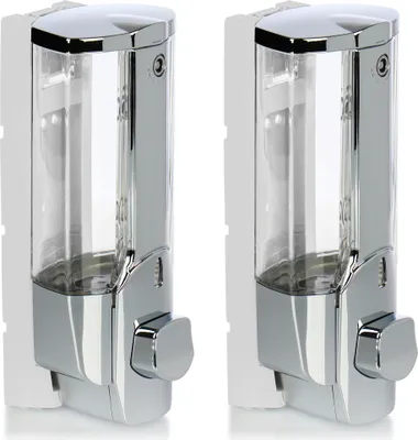 Produktbild von COM-FOUR® 2x Seifenspender zur Wandbefestigung - Wand-Seifenspender nachfüllbar - Seifendosierer für Duschgel und Shampoo