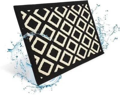 Obrázek produktu pro Podlahová rohož Unyqoos® proti uklouznutí, vhodná pro použití v interiéru i exteriéru, rozměry 60x90 cm, zachycuje nečistoty a lze ji prát