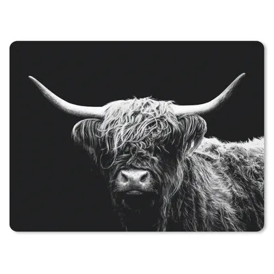 Produktbild von MuchoWow® Mauspad Mousepad Schottischer Highlander - Kuh - Schwarz - Weiß - Tiere 23x19 cm - Mousepads - Maus Mat - Pad - Mausunterlage - Schreibtischunterlage - Mauspad