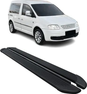Image de Marchepieds Latéraux pédale pour VW Caddy 2003-20 L1 Noir Aluminium 2Pcs