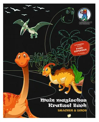 Produktbild von URSUS® Kratzbuch Drachen und Dinos mehrfarbig