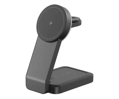 Produktbild von Silver Monkey Alu MagCharger Qi2 3in1 schwarz