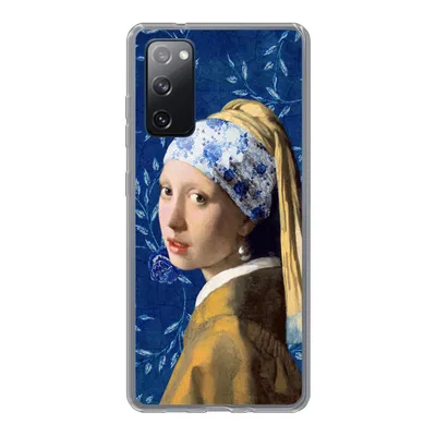 Produktbild von MuchoWow® Handyhülle Schutzhülle Hülle für Samsung Galaxy S20 FE Mädchen mit Perlenohrring - Delfter Porzellan - Vermeer - Blumen - Gemälde - Alte Meister Silikon Softcase Handy Hülle - Abdeckung