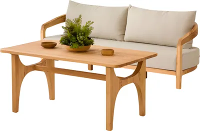 Produktbild von 3-Sitzer Sofa Beige Holz Textil modern