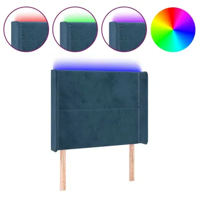 Immagine prodotto di vidaXL Testiera LED blu scuro 103x16x118/128 cm velluto