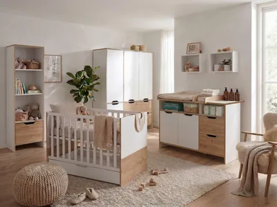 Produktbild von Babyzimmer-Megaset Maxim 7-tlg. / Kleiderschrank, Wickelkommode, Babybett usw.