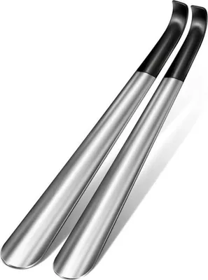 Produktbild von Famanu Schuhanzieher aus Metall, 42 cm, ergonomisch, 2 Stück