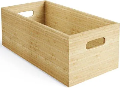 Produktbild von Stapelbare Holzbox aus Bambus, robust, für Küche, Kinderzimmer, Büro