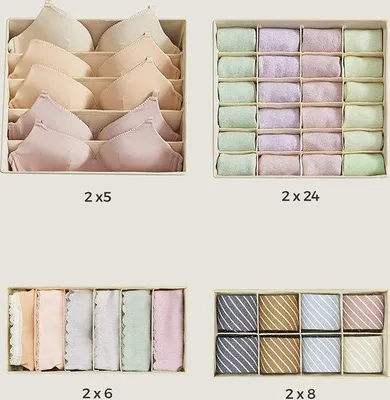 Produktbild von Famanu Organizer für Socken und BHs - 8 Fächer