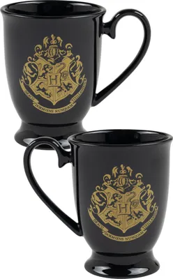 Produktbild von Harry Potter Tasse in Geschenkbox - Hogwarts Logo Kelch Kaffeetasse Kaffeebecher aus Keramik Schwarz 280 ml