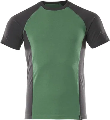 Produktbild von MASCOT 50567-959-0309-XS, T-Shirt, Uni, Schwarz, Grün, XS, 88 cm, Baumwolle, Polyester