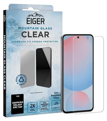 Obrázek produktu pro EIGER EGSP01018, Samsung, Galaxy S25 / S24, Odolné proti pádu, Odolné proti poškrábání, Prachuodolný, Odolný proti nárazům, Průhledná, 1 kusů
