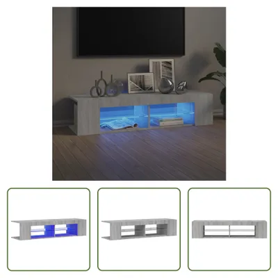 Produktbild von The Living Store TV-Schrank mit LED-Leuchten Grau Sonoma 135x39x30 cm