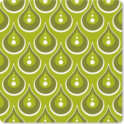 Produktbild von MuchoWow® Mauspad Mousepad Muster - Retro - Regen - Tropfen - Grün 20x20 cm - Mousepads - Maus Mat - Pad - Mausunterlage - Desk Mat - Bureauartikeln
