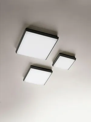 Produktbild von LED Außenlampe Aluminium IP54 24 cm breit Schwarz eckig 3000 K 2700 lm Außenleuchte