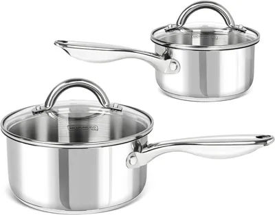 Produktbild von MICHELANGELO 6-teiliges Stielkasserollen-Set, 1 l, 2 l, 2,8 l, Edelstahl