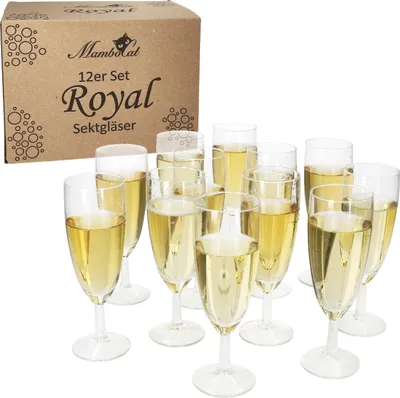Produktbild von sada 12 sklenic na šampaňské Royal 140ml sklenice na šampaňské čirá flétna na šampaňské Prosecco party