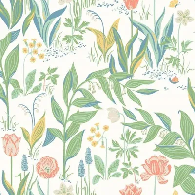 Obrázok produktu pre Borastapeter Tapeta kvety v zelenej a bielej farbe - 660423 - 53 cm x 10,05 m
