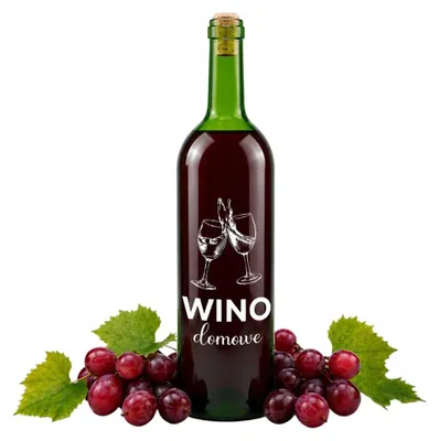 Produktbild von Weinflaschen mit Aufdruck, Heimwein 750 ml, Weinflasche 0,75 l + Korken