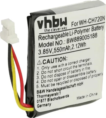 Produktbild von vhbw Akku Ersatz für Sony 722428, FT702028P für Wireless Headset Kopfhörer (550 mAh, 3,85 V, Li-Polymer)