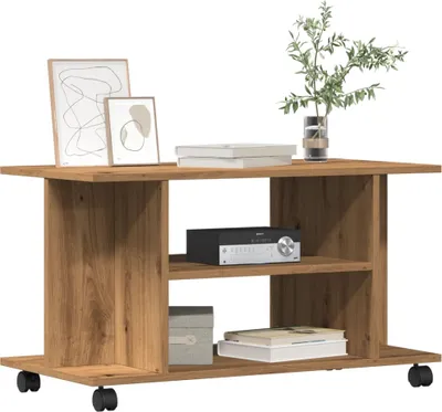 Produktbild von Möbel TV-Regal mit Rollen Artisan-Eiche 80x40x45 cm Holzwerkstoff - TV-Schränke &54385